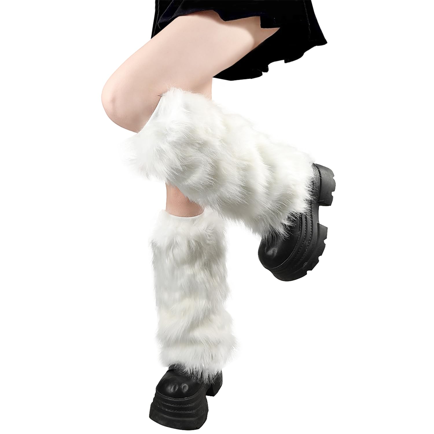 Fur Leg warmer, White, 15.7inch-length : Amazon.ca: Clothing