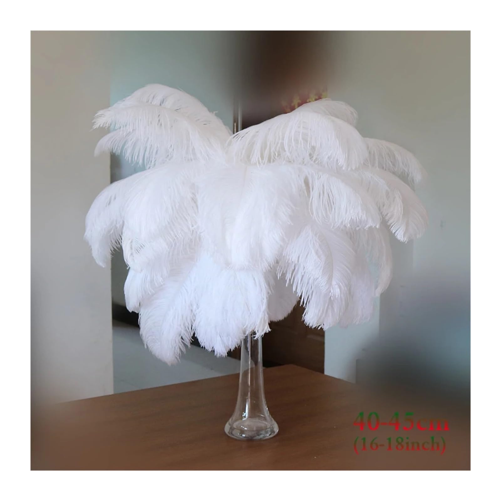 Piume di Struzzo Naturale 10 Pezzi Piume di Struzzo Bianche Decorazioni for la casa Nozze 15-20 cm/25-30 cm/30-35 cm/40-45 cm centrotavola Artigianato(Light Blue,40-45cm)