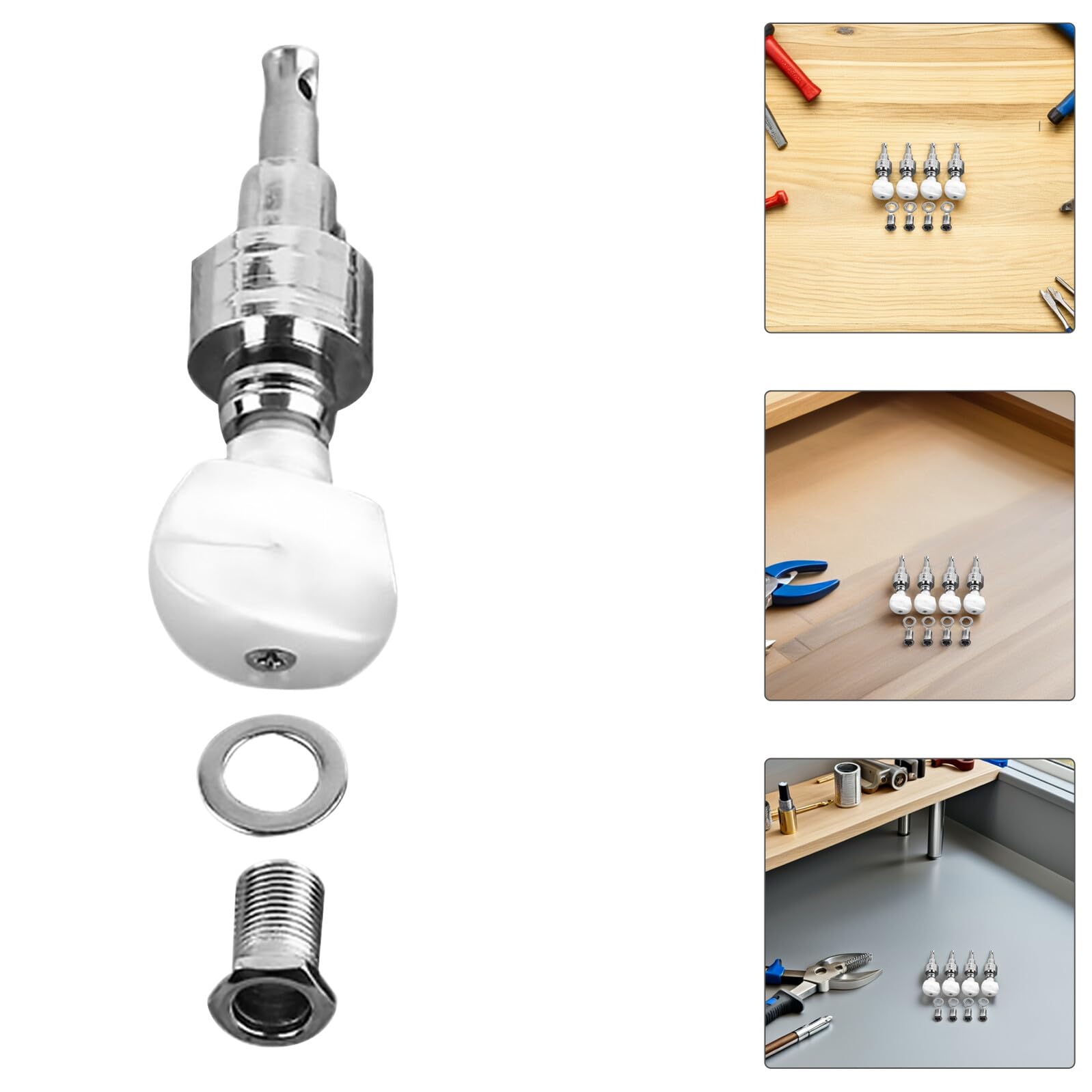 MAGICLULU Jeu de 4 Clés de Corde pour Banjo en Métal Argenté, Mécanisme D'accordage Fiable et Améliore le Son des Cordes, Accessoires Indispensables pour Banjo