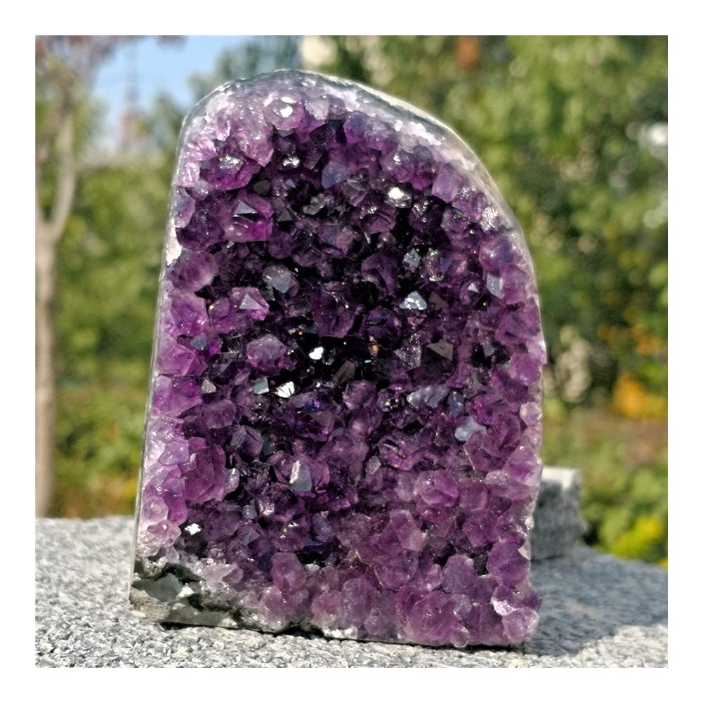 FUERLI Espécimen de Cristal de racimo de Cuarzo de geoda de Amatista Natural de artesanías de Piedra FZUGEDRLI (Size : 300g)