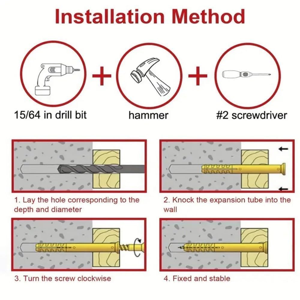 10Pcs M10x50mm Heavy Duty Masonry Screws + Wall Plugs, Brick Screws - Image 4