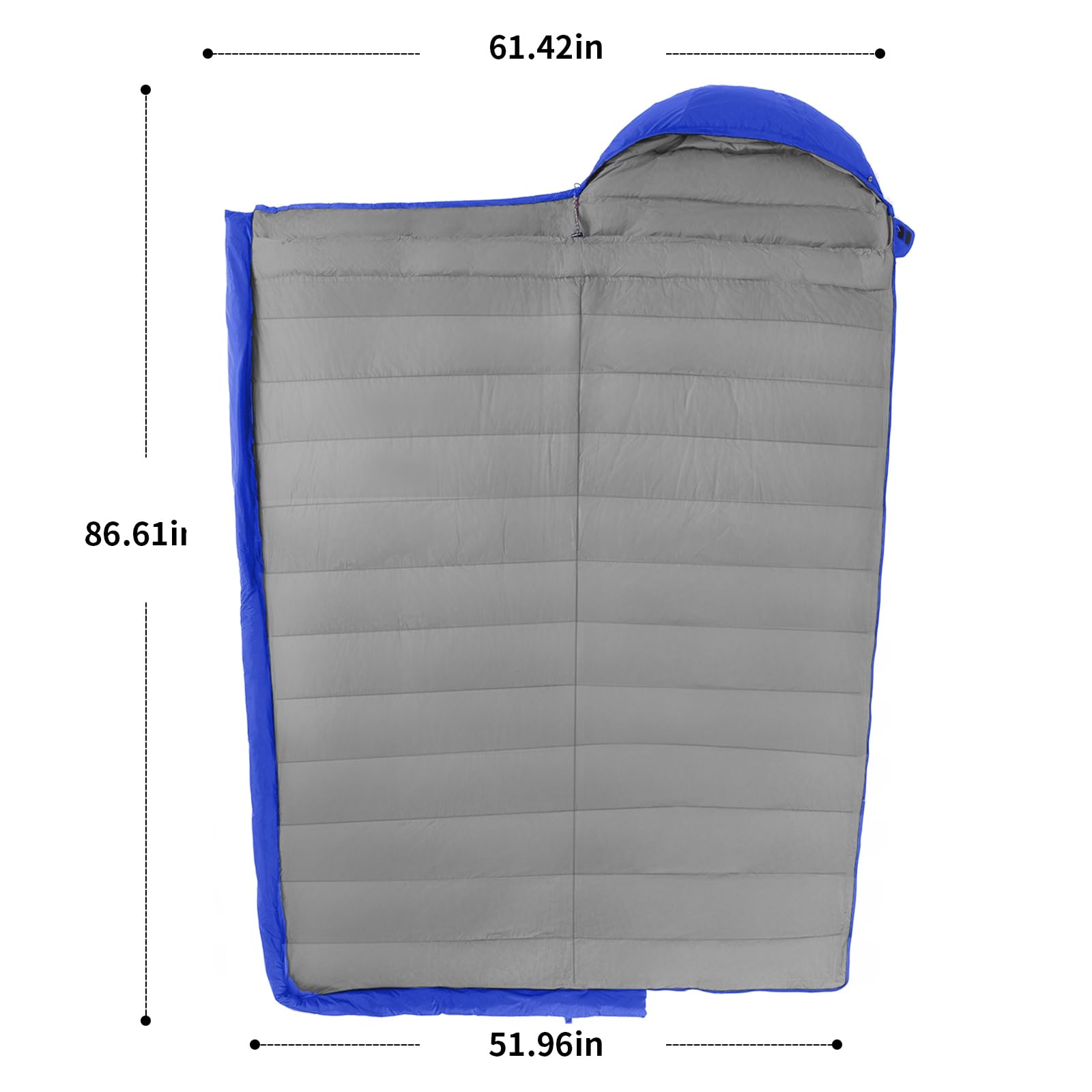 Qde-1200 Saco de Dormir Rectangular, Unisex