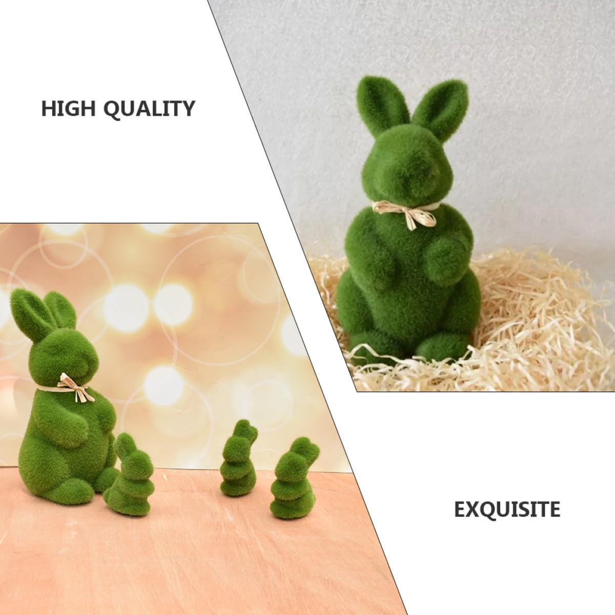 8 Stück Osterhasen Ornamente aus Schaumstoff in Grüner Farbe Hasenförmige Dekoration als Tischornament und Foto Requisite für Niedliche Heimdekoration zu Ostern
