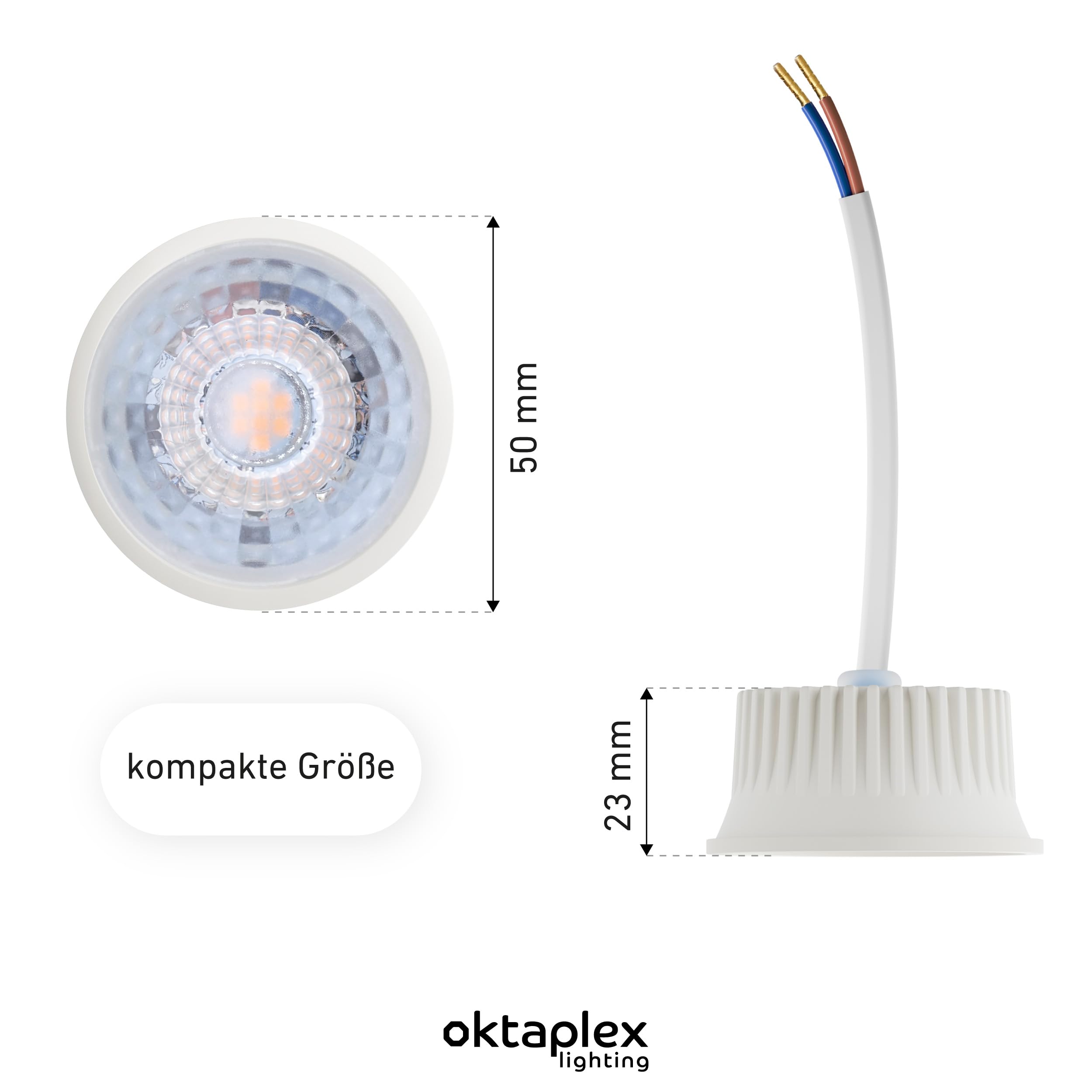 Oktaplex 9er Set Nizza LED Modul 230V superflach GU10 Ersatz Leuchtmittel | 23mm Einbautiefe, 1,9W, 3000K Warmweiss 345lm Deckenspots