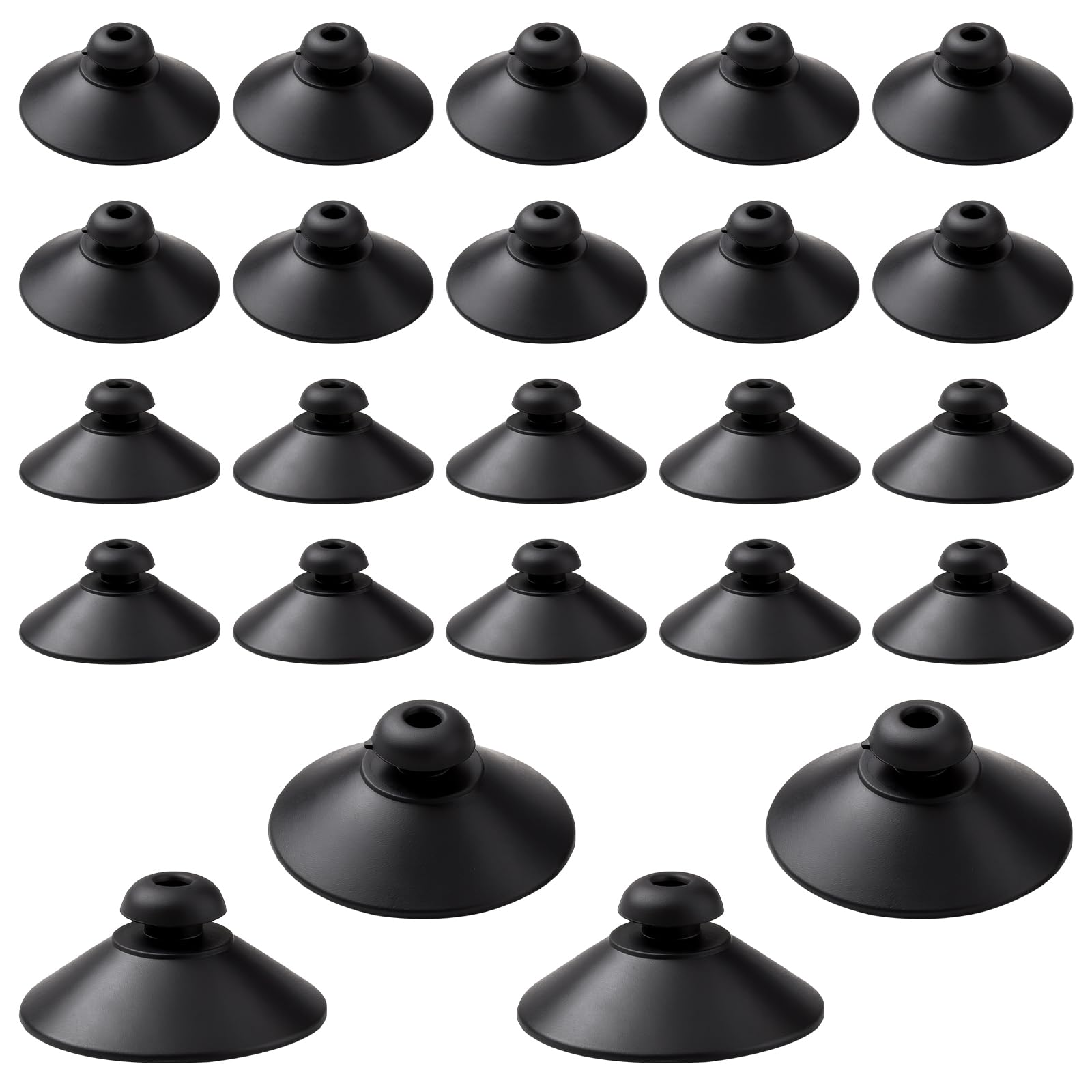 24PCS Black Suction Cups for Aquarium, 28mm Rubber Fish Tank Suction Cups