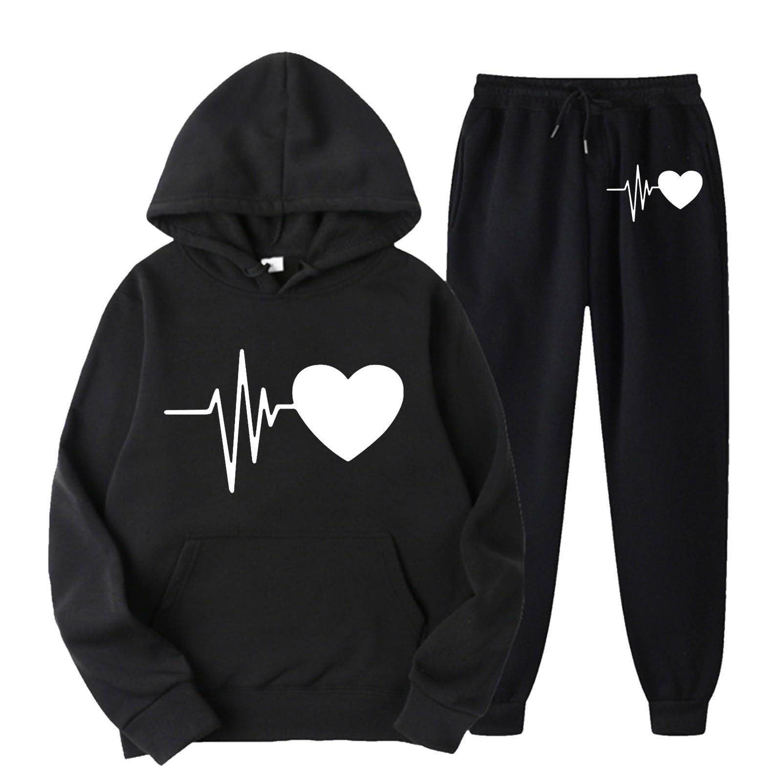 Ensemble deux pièces imprimé pour femmes, sweat-shirt à capuche et pantalon survêtement Long, ensemble d'entraînement, survêtement d'automne