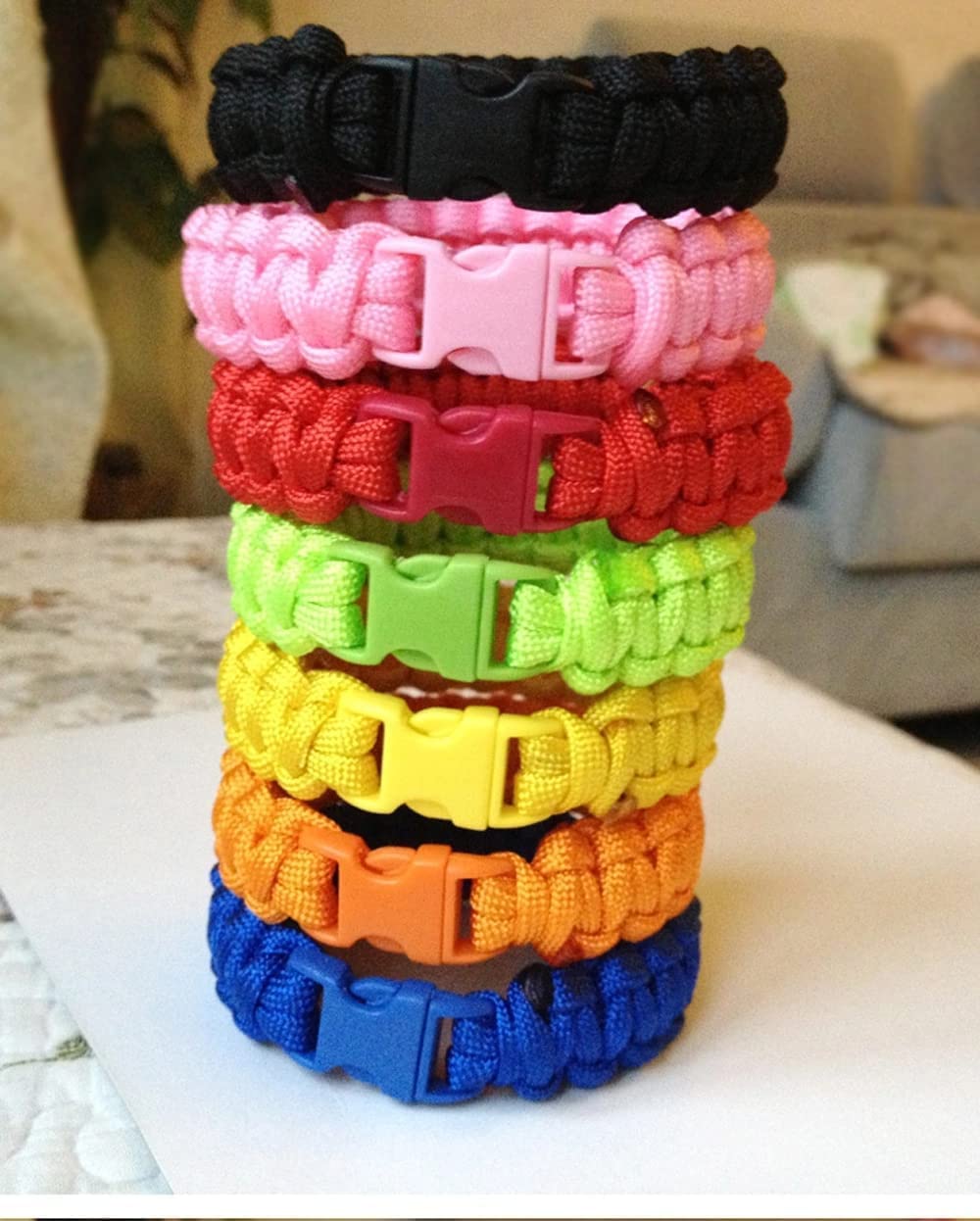 100PCS Fibbie Plastic 10 mm,Laterali in plastica a sgancio rapido Mini Fibbie da 3/8 di Pollice per bracciali Paracord, Collare per Cani, Cinghie, bushcraft, Accessori per Zaini, Tenda