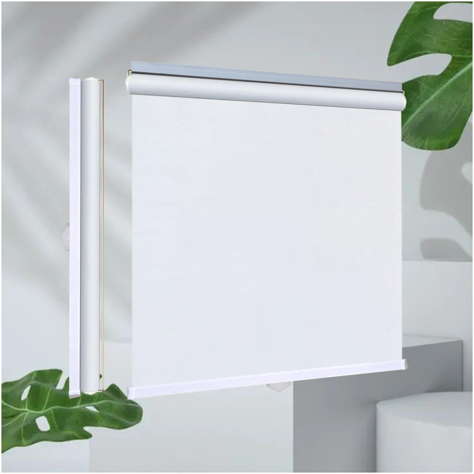 Sunshade Roller Blinds, 99% Sunscreen Blackout Roller Shades for Windows, Thermal Blinds No Drilling, Temporary Blackout Curtains 32–150cm Width,white-60x100cm/24 * 39in