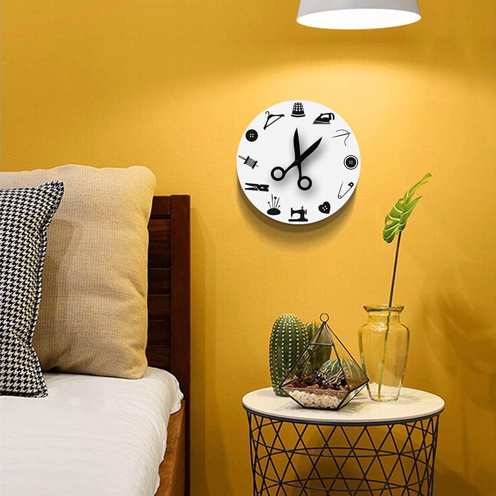NIGU Moderne Wandklok Naaien Gereedschap Schaar Ontwerp Wandklok Voor