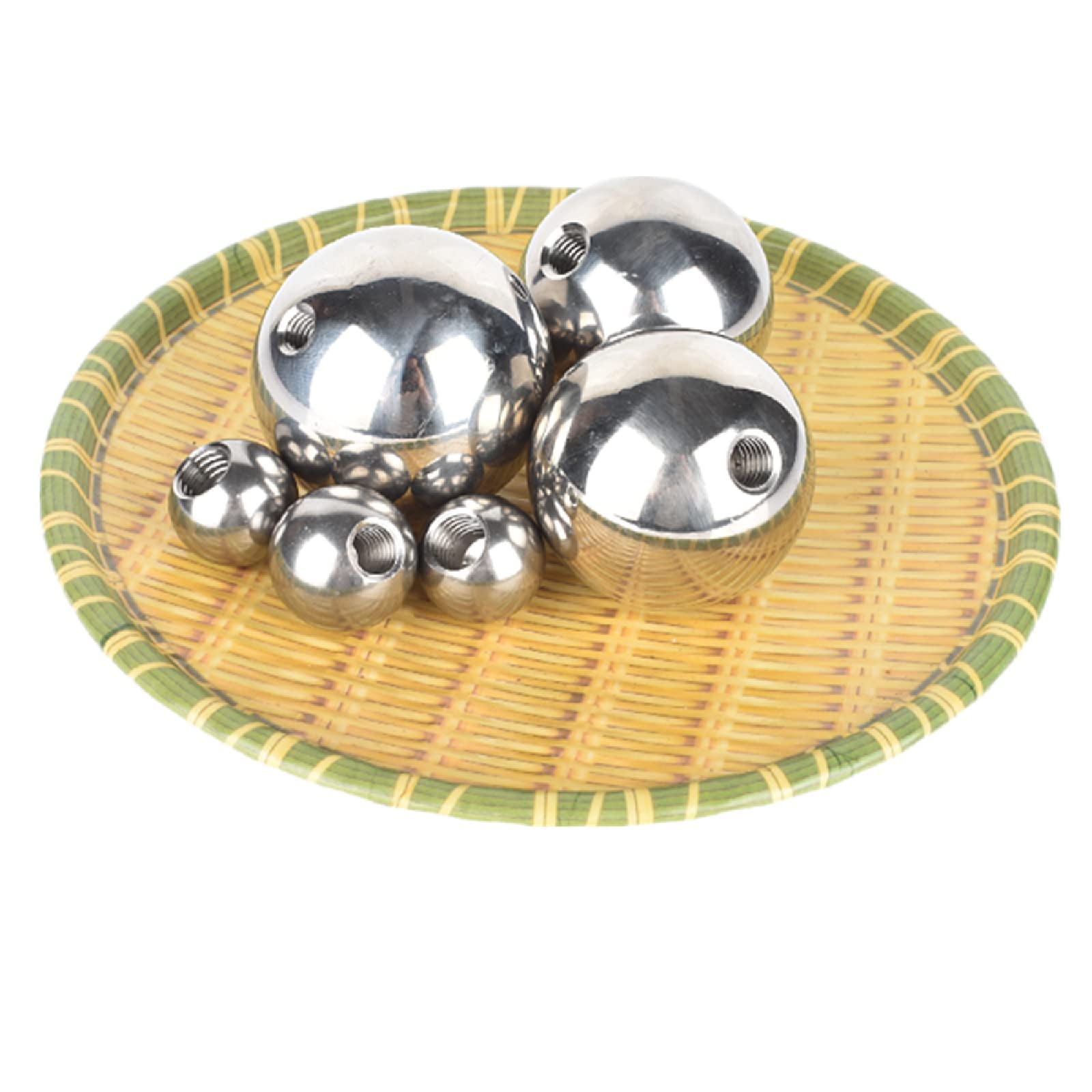 Xcftyru One Color Thread Inserts Full Threaded Depth Ball， Solid 304 Stainless Steel With Threaded Ball,M20 Head Screw,Diameter: 40Mm-60Mm(17Mm*M5[2Pcs])