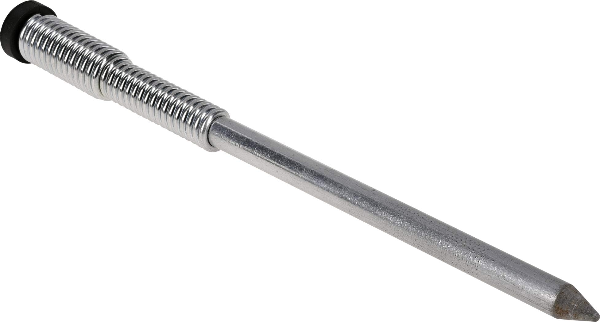 Hillman 847396 Driveway Marker Stake with Spring Back Action for Snow Poles or Rods and Student Drivers, Reflective Silver