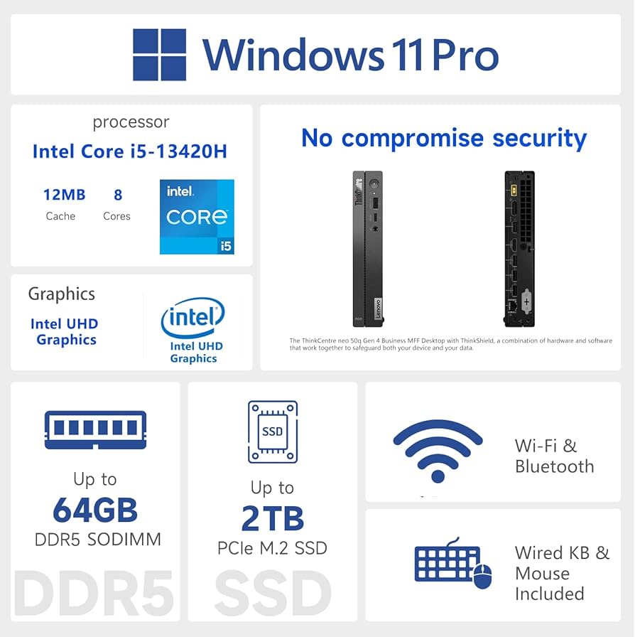 Amazon.com: Lenovo ThinkCentre neo 50q Gen 4 Business MFF Desktop