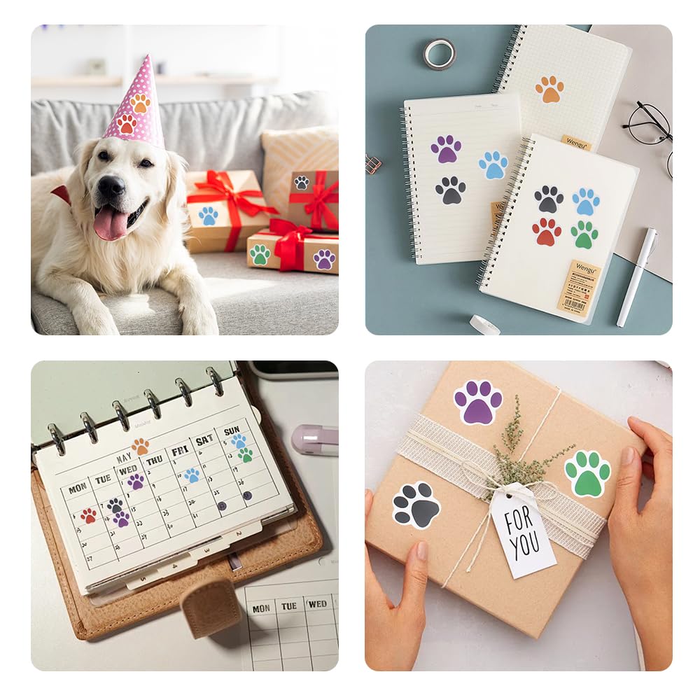 Kolorowe naklejki z motywem łapy psa, 2,5 cm, 500 sztuk, dla dzieci, kreskówkowe naklejki, nagrody, prezenty, koperty, scrapbooking