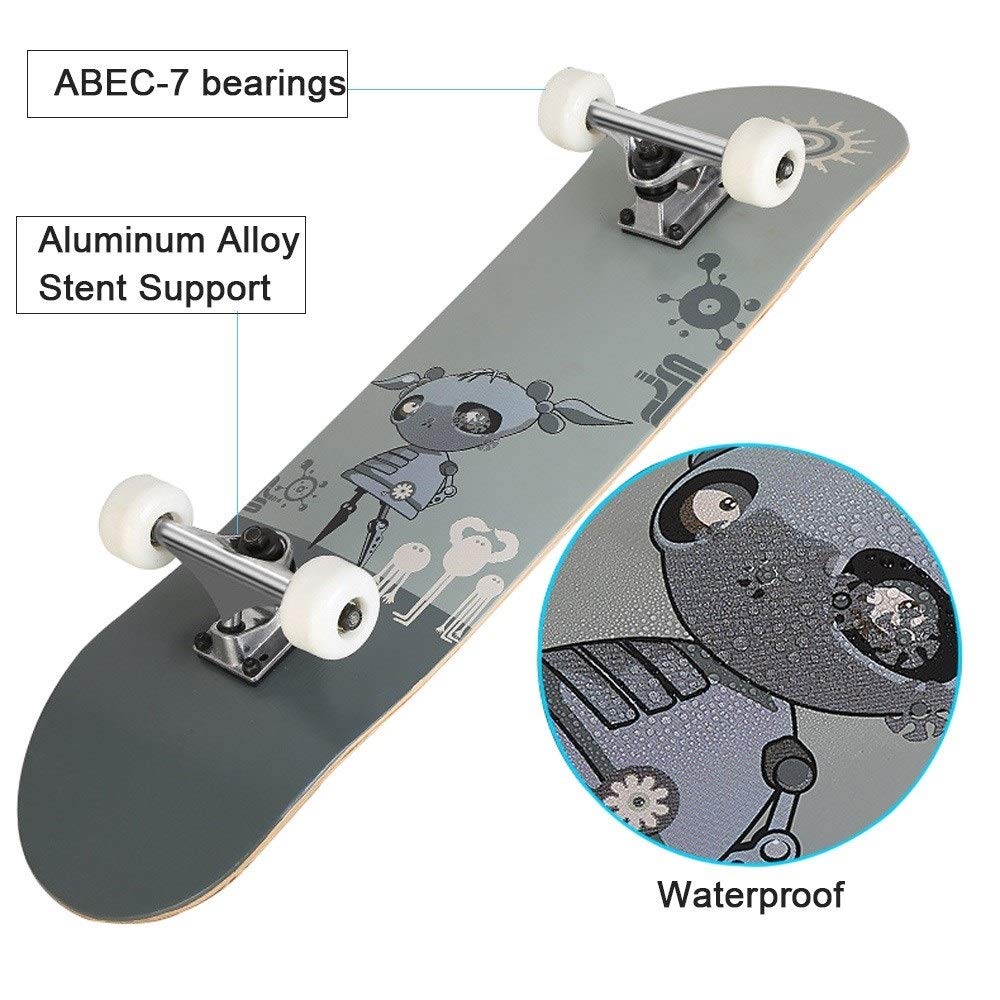 Skateboard Completo para Adultos y Niños, Monopatin para Principiantes y Profesionales, Tabla de Skate Completa