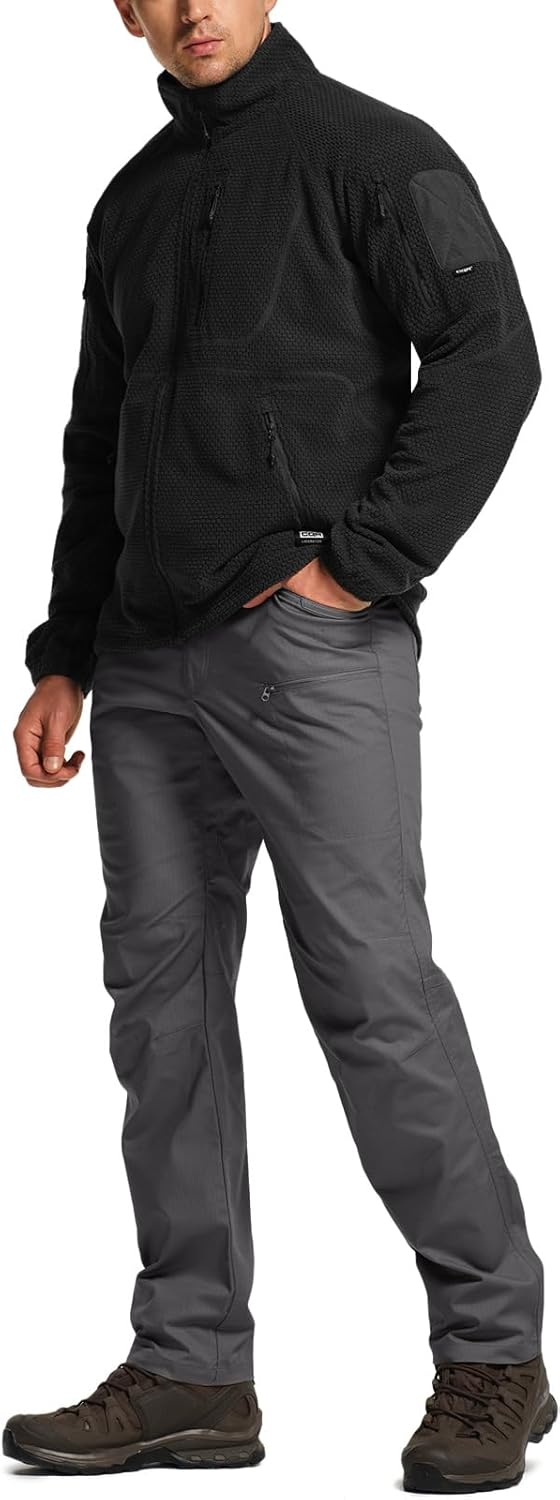 CQR Men's Flex Stretch Tactical Pants, Water Resistant Ripstop Cargo Pants, Lightweight EDC Outdoor Work Hiking Pants - Image 4