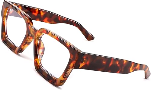 FEISEDY Gafas de bloqueo de luz azul gruesas para computadora, retro de los años 90, marco cuadrado B2383