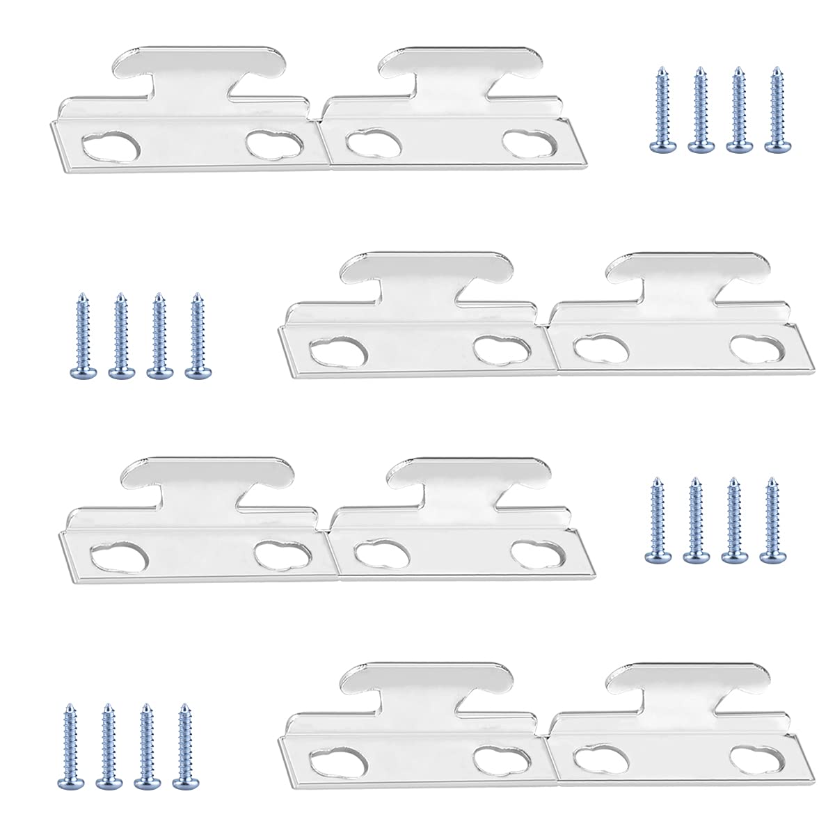 Curtain Rod Bracket Spreader Accessories 4 Pairs Silver Adjustable Curtain Rod Hardware Holder with Screws