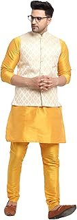 ABH LIFESTYLE Men's Kurta Pyjama & Printed Nehru Jacket Set. Price In India