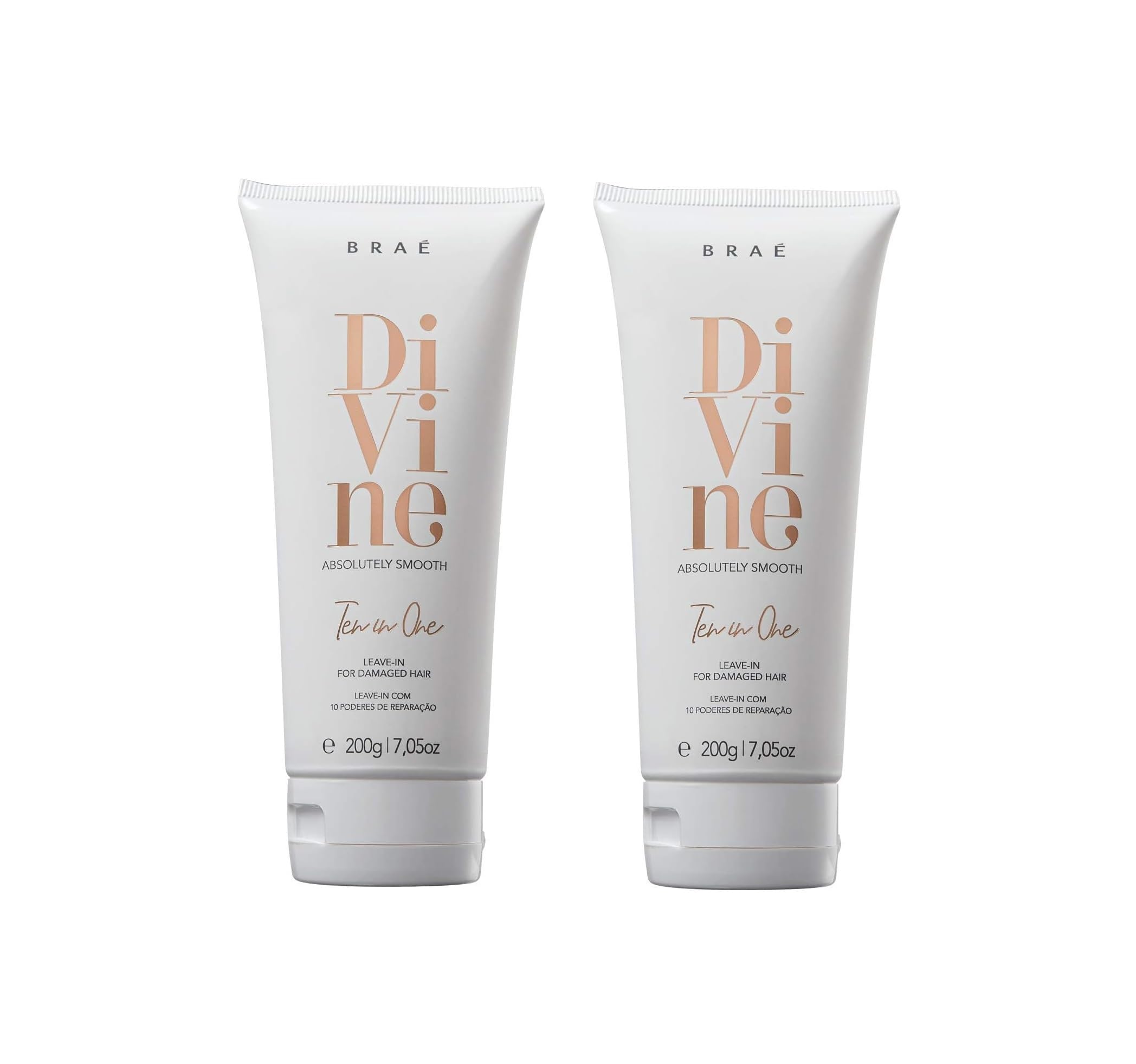 BRAÉ Divine Leave-In 10 In 1 - Kit 2 Unidades (2x200g) - Protetor Térmico e UV, Maciez e