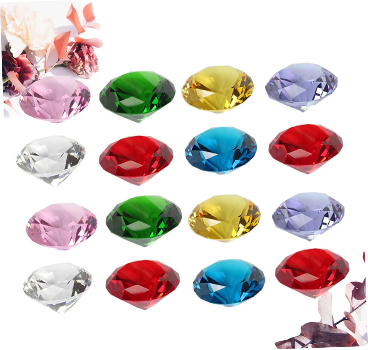 20pcs Elegant Artificial Diamond Decorations for Wedding Mixed Crystal Diamonds Decor