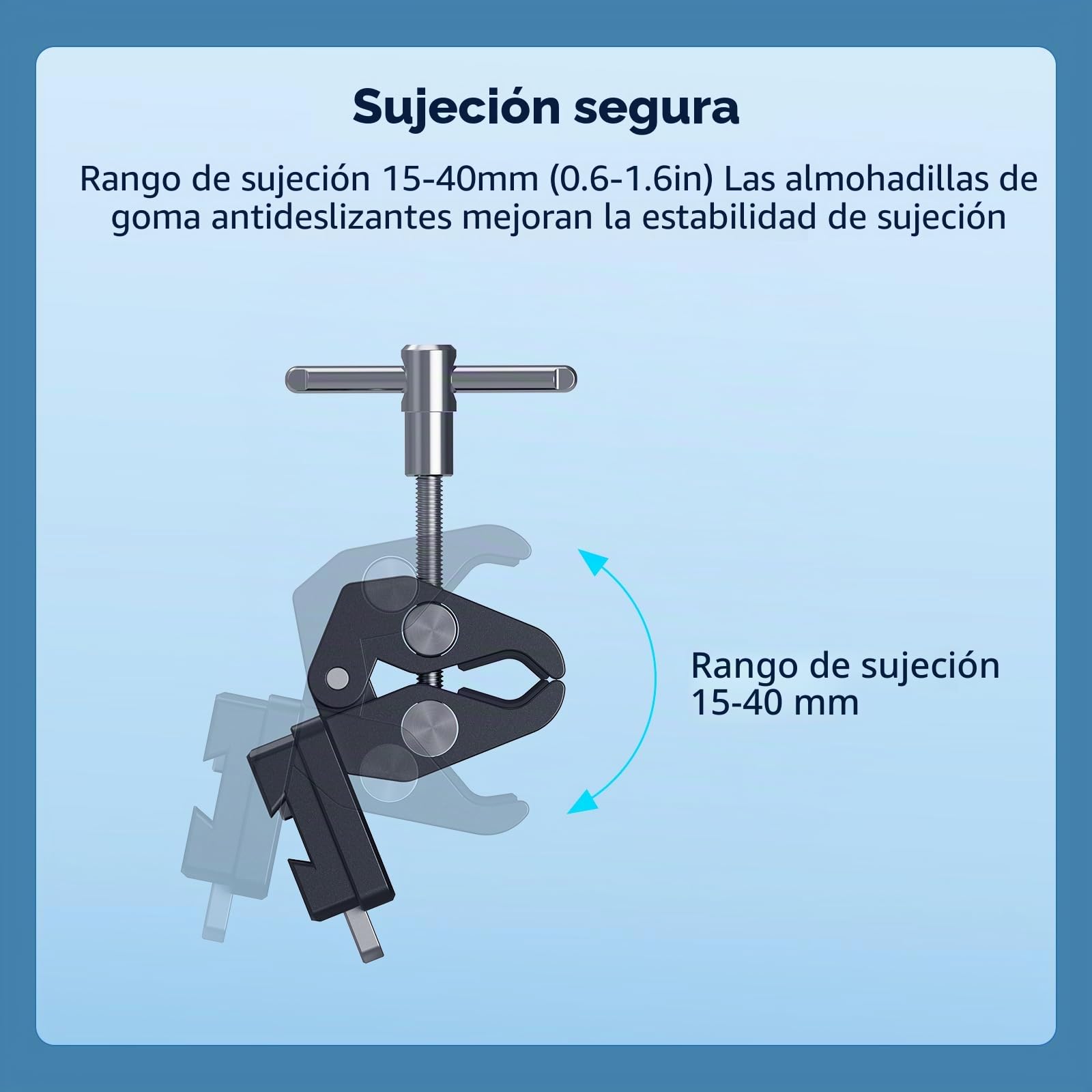 SMALLRIG Abrazadera en forma de cangrejo de montaje en V, abrazadera antideslizante de 15-40 mm, carga de 1,5 kg, compatible con múltiples marcas de baterías de montaje en V - 5313