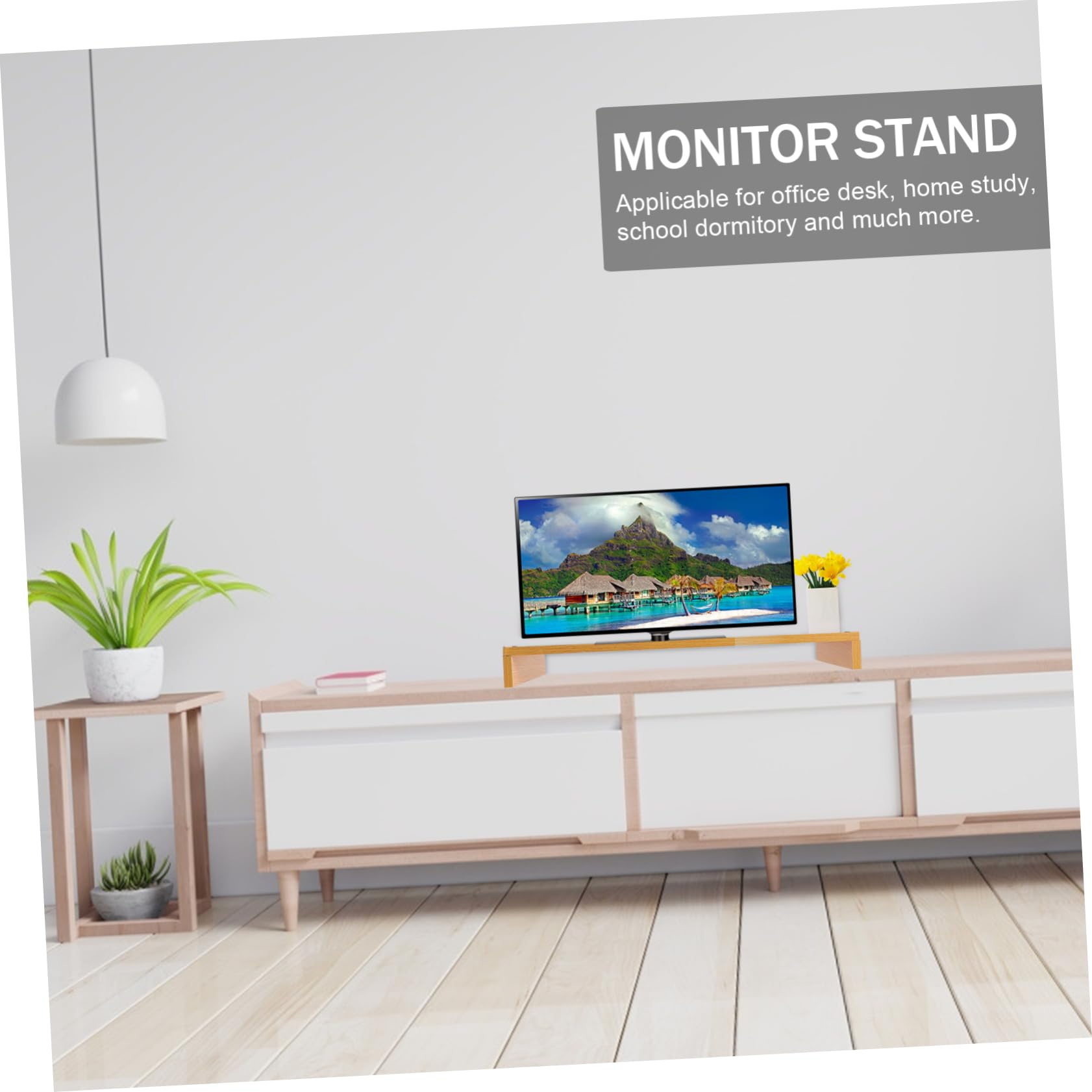 KOMBIUDA Alzata Monitor da Scrivania in Legno per Computer e Laptop | Supporto per Scrivania, Scrivania Organizer e Organizzazione Scrivania, Decorazioni Scuola