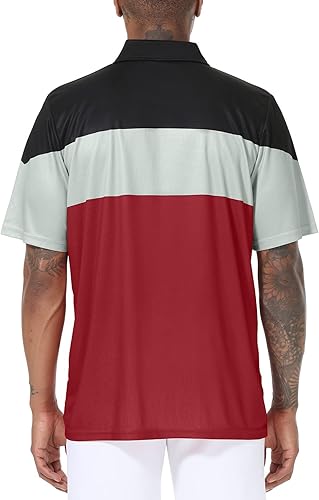 Miniatura 3 de TIHEEN Camisas polo de manga corta para hombre, absorben la humedad, camisas de golf de preformidad grandes y altas