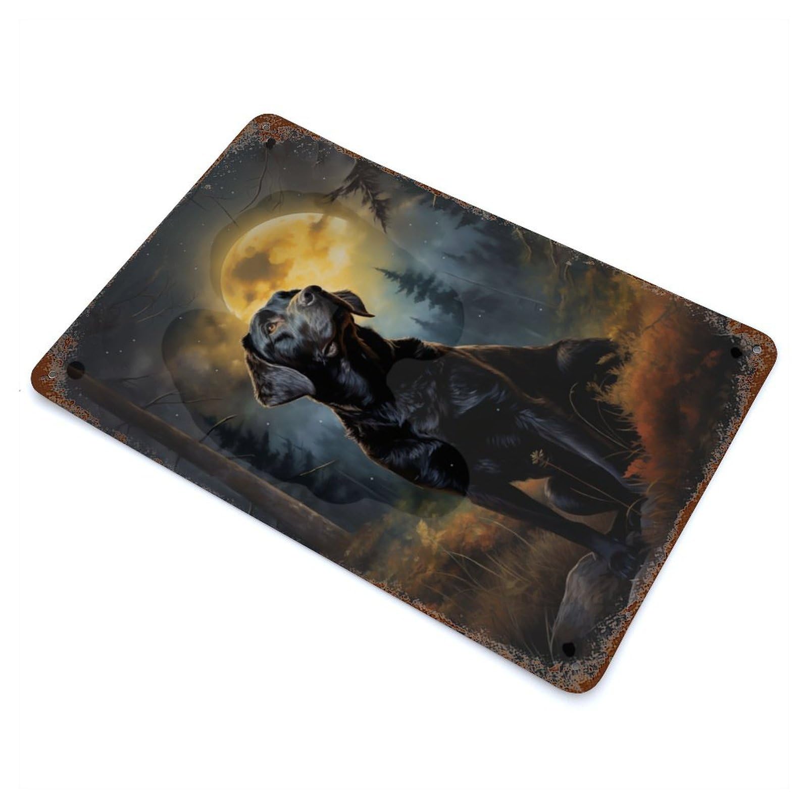 Labrador Retriever Rustic Tin Plaque 11.8"x7.9", Ideal for Shed, Workshop And Garage Wall Decor