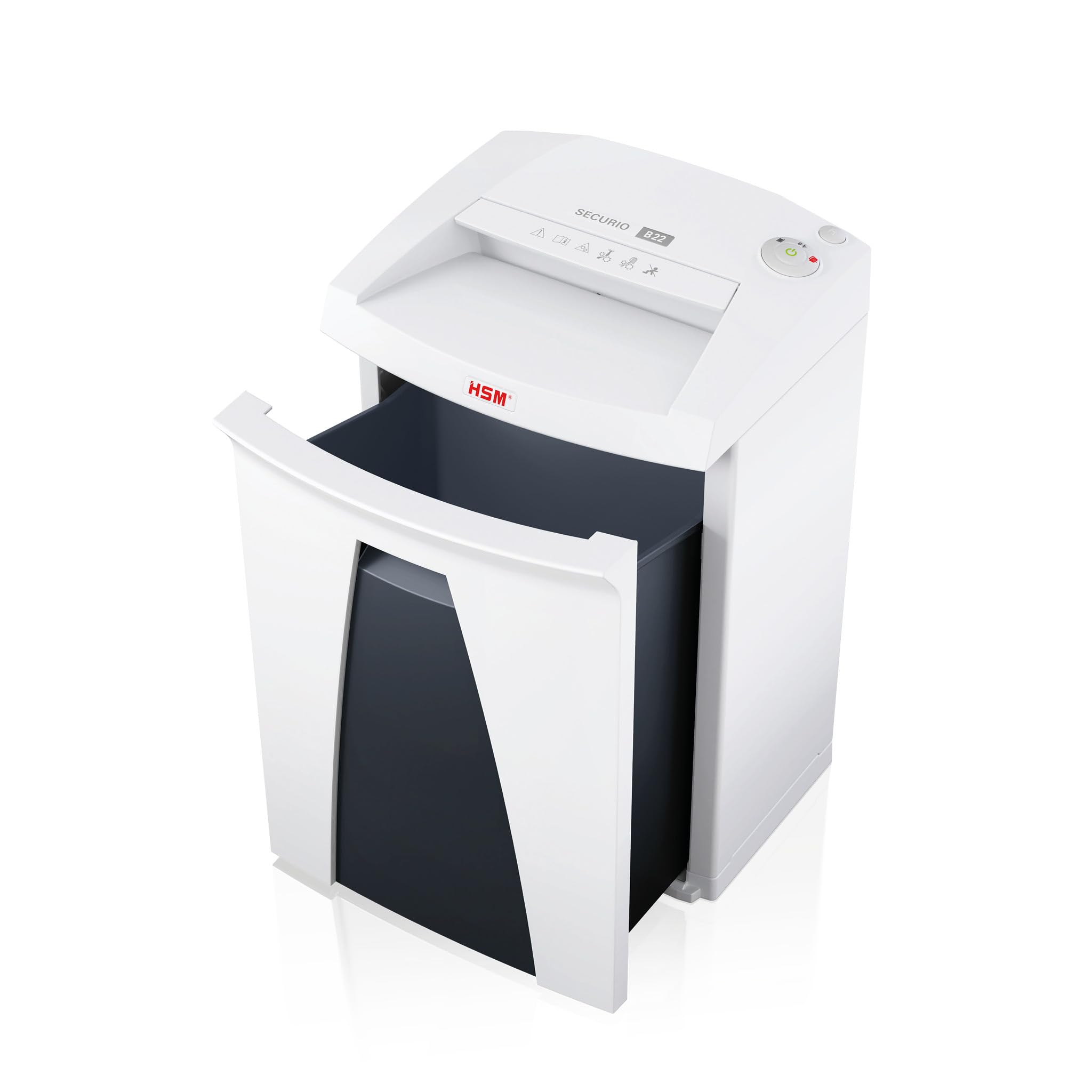 HSM SECURIO B22 Aktenvernichter I Streifenschnitt 3,9 mm I 15 Blatt | Sicherheitsstufe P-2 I Office Schredder für Papier, Kreditkarten, Heft- und Büroklammern I 33l Behälter I 5 Jahre Garantie