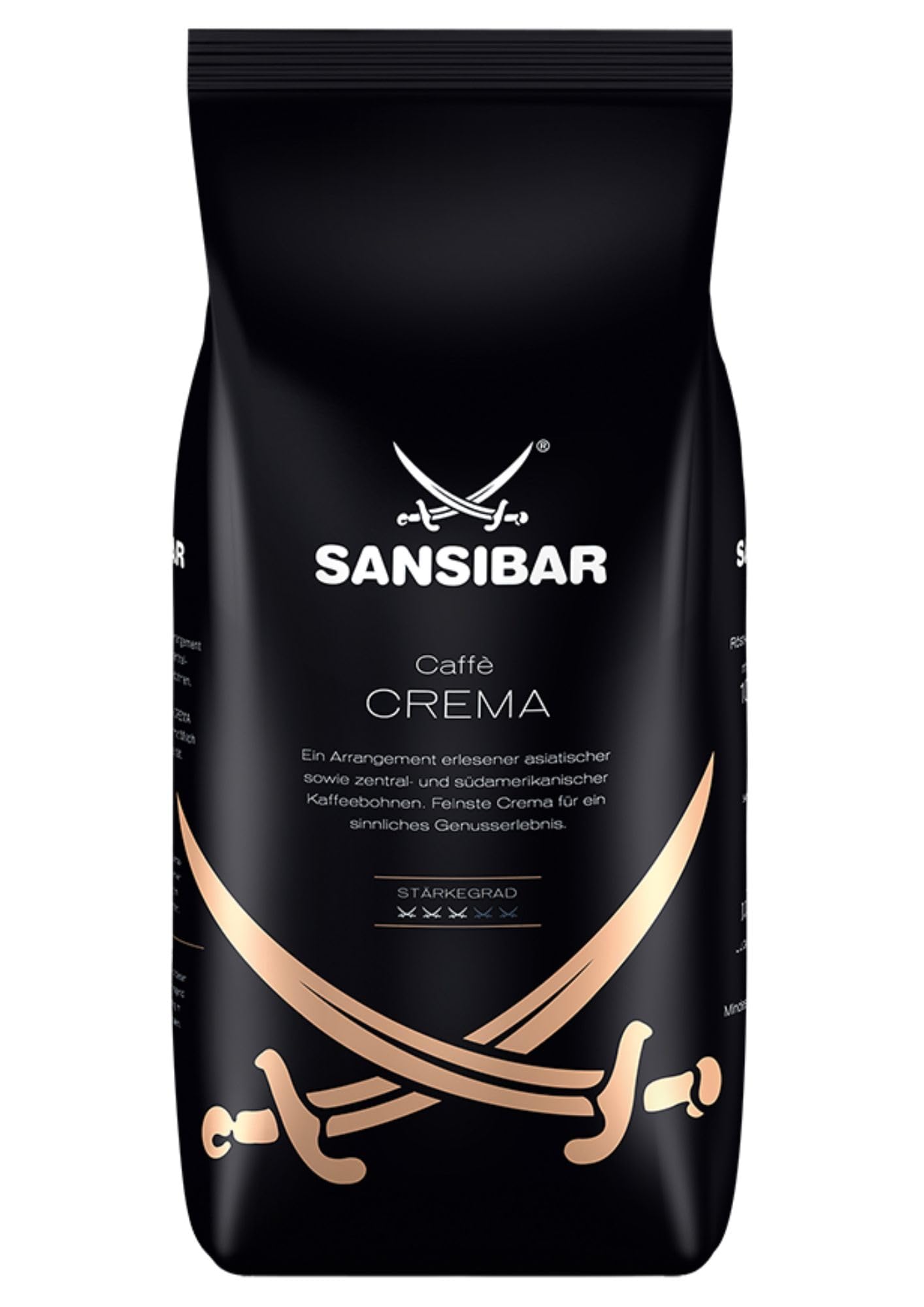 Kaffee CAFFÈ CREMA von Sansibar, 8x1000g ganze Bohnen