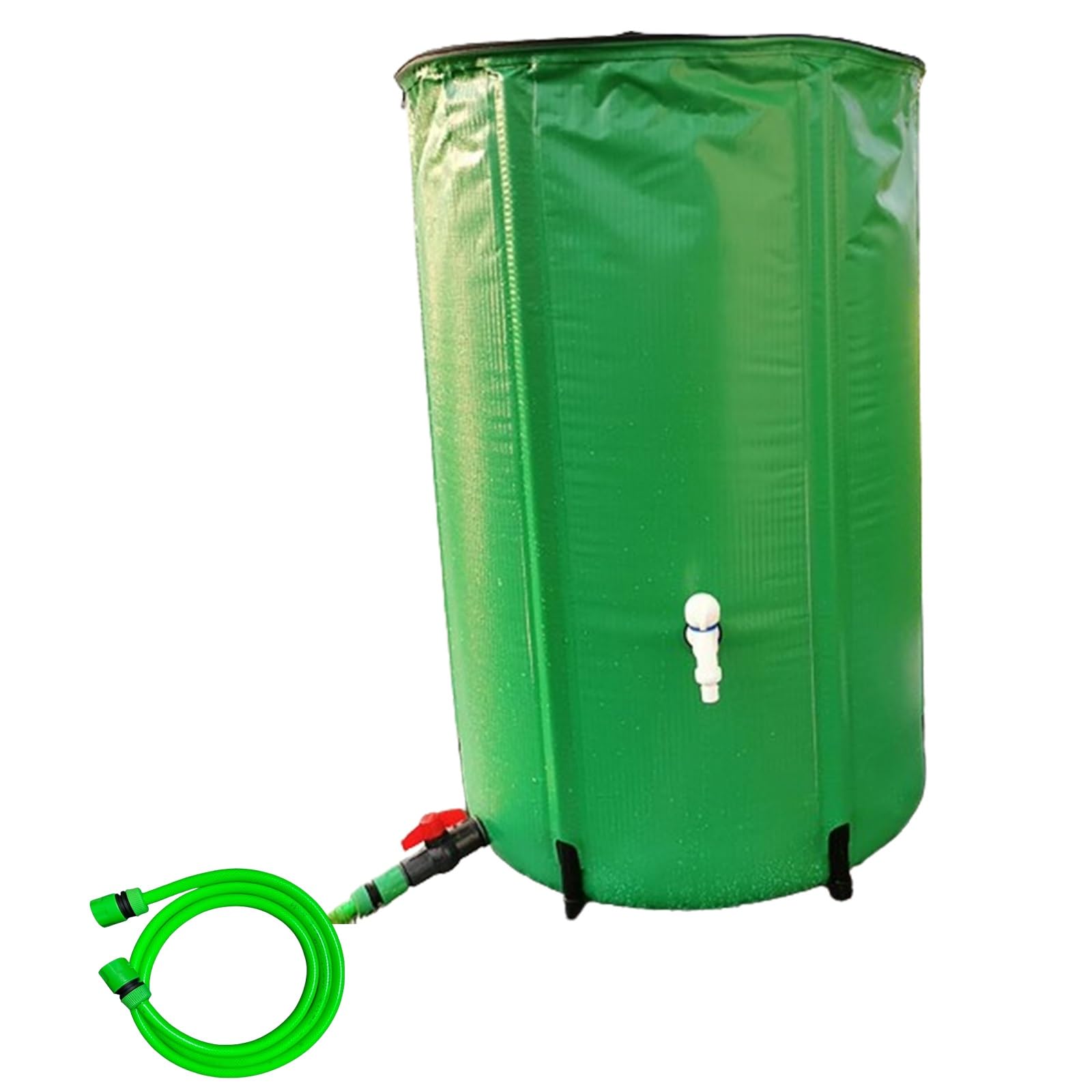 Colector de agua de lluvia portátil con grifo y soporte, diseño plegable para un fácil almacenamiento, ideal para ahorrar agua en el jardín al aire libre