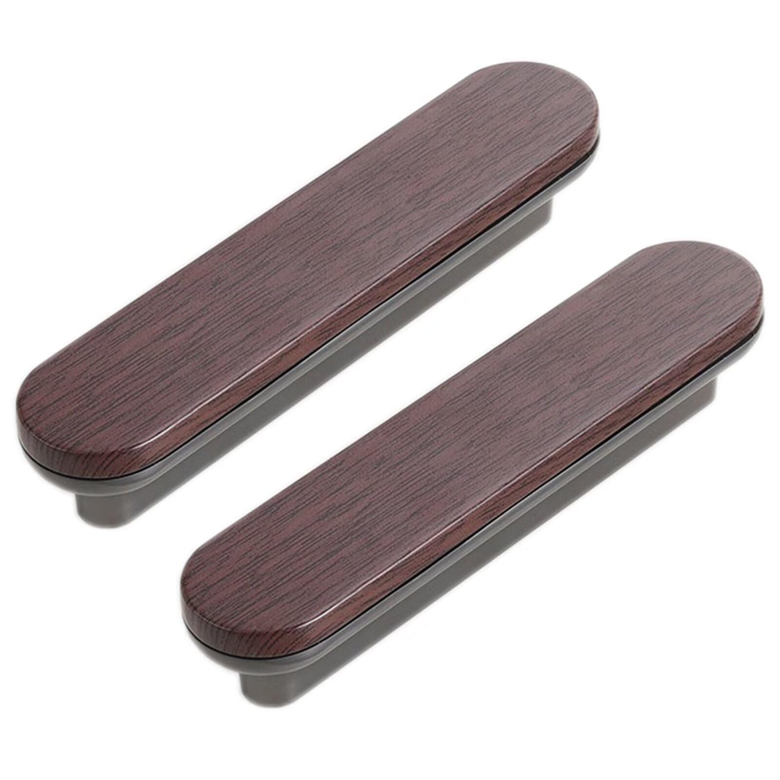 TYYCKJ 2PCS Walnut Wood Drawer Knobs Kitchen Cabinets Pulls Furniture Hardware Handles Dresser Wardrobe Handle Cupboard Door Knob and Pull Home Improvement Decoration, Hole Distance 96mm