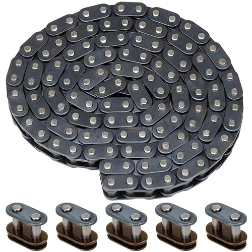 HIAORS T8F - Cadena de transmisión de 120 eslabones con 5 eslabones principales de conexión para 43 cc, 47 cc, 49 cc, 2 tiempos, para niños, mini