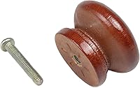 Vista 3 de Paquete de 10 pomos redondos de madera para cajones con acabado marrón rojo y marrón en forma de hongo para gabinetes de cocina, muebles, aparador