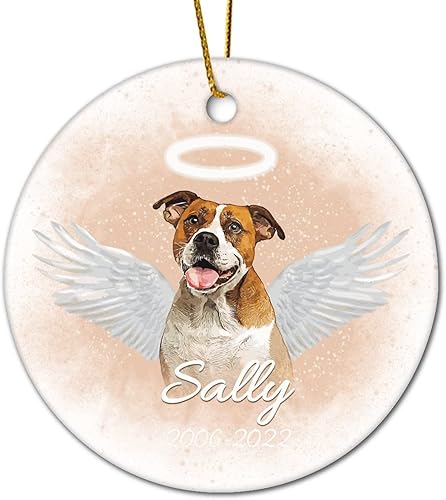 Miniatura 8 de Pet Memorial Gift, Personalized Dog Christmas Ornament, Dogo Argentino Ceramic Keepsake, Round Dog Bauble Tree Decor, Dog Gifts, Pet Loss Ornament,