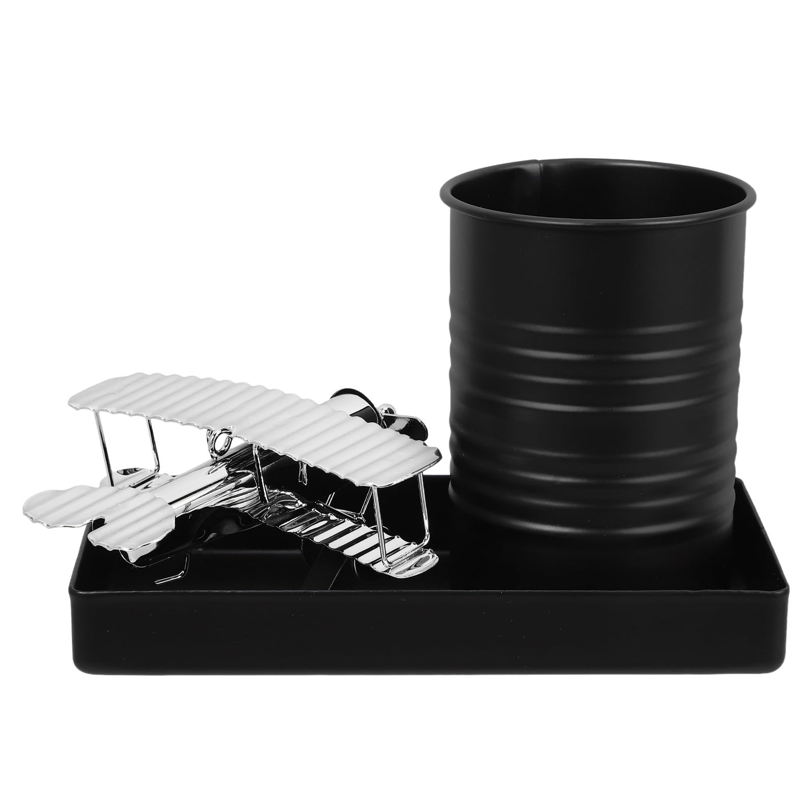 Generico portalápices metálico con PERMA de avión Pencil Cup Retro scrivania Organizer decoración de escritorio Estilo avión rústico per scrivaniatop conservazione e Pencil Organization