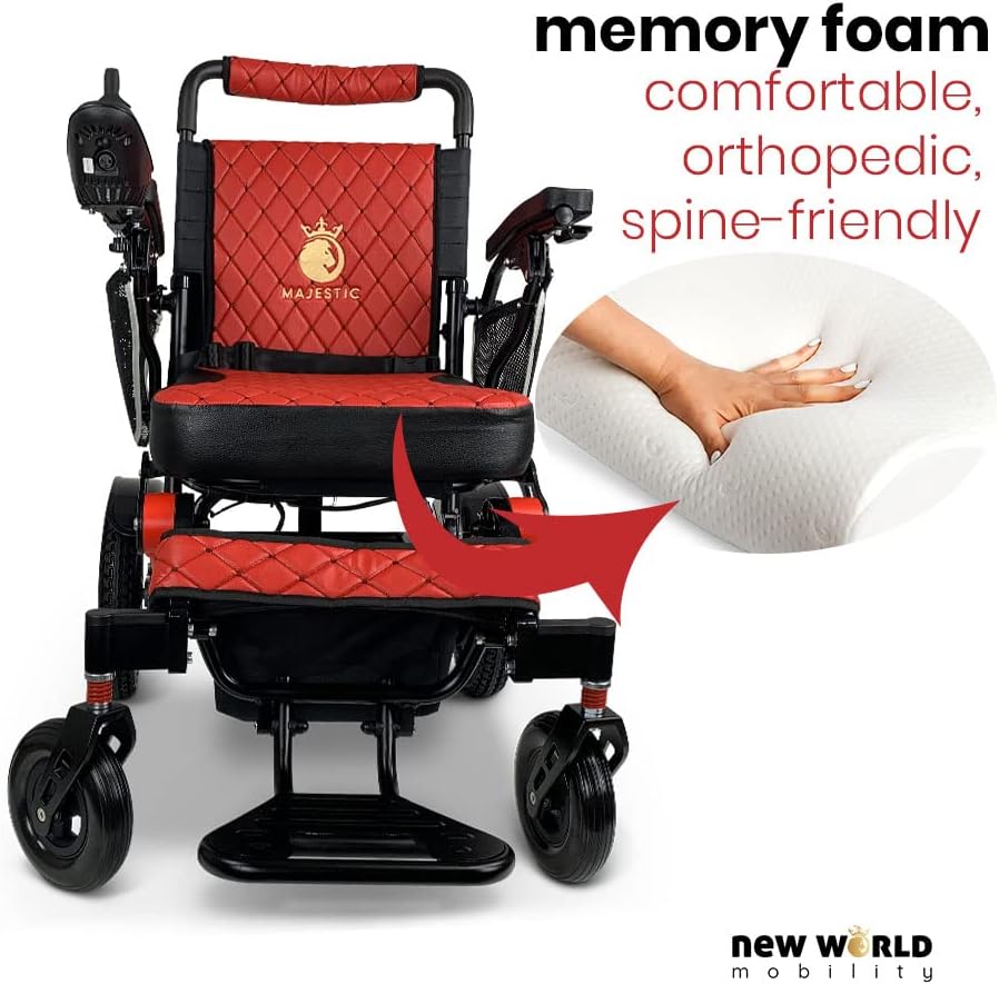 MAJESTIC BUVAN Electric Wheelchair 2022 - Foldable Remote Control Power Chair , 500 Watt Waterproof Motor , Lightweight Motorized Portable Mobility Aid for Adults - Wheel Chair : Health & Household