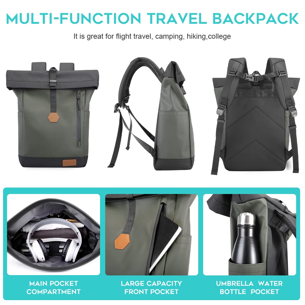BANGE Große Kapazität Casual Rucksack Laptop Rucksack Quadratische Reiten Wasserdichte Männer Rucksack grün
