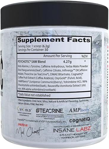 Miniatura 3 de Insane Labz Psychotic Saw y Bloodbath - Pila de refuerzo de óxido nítrico, aumenta la masa muscular, vascularidad, fuerza, energía, enfoque (sandía,