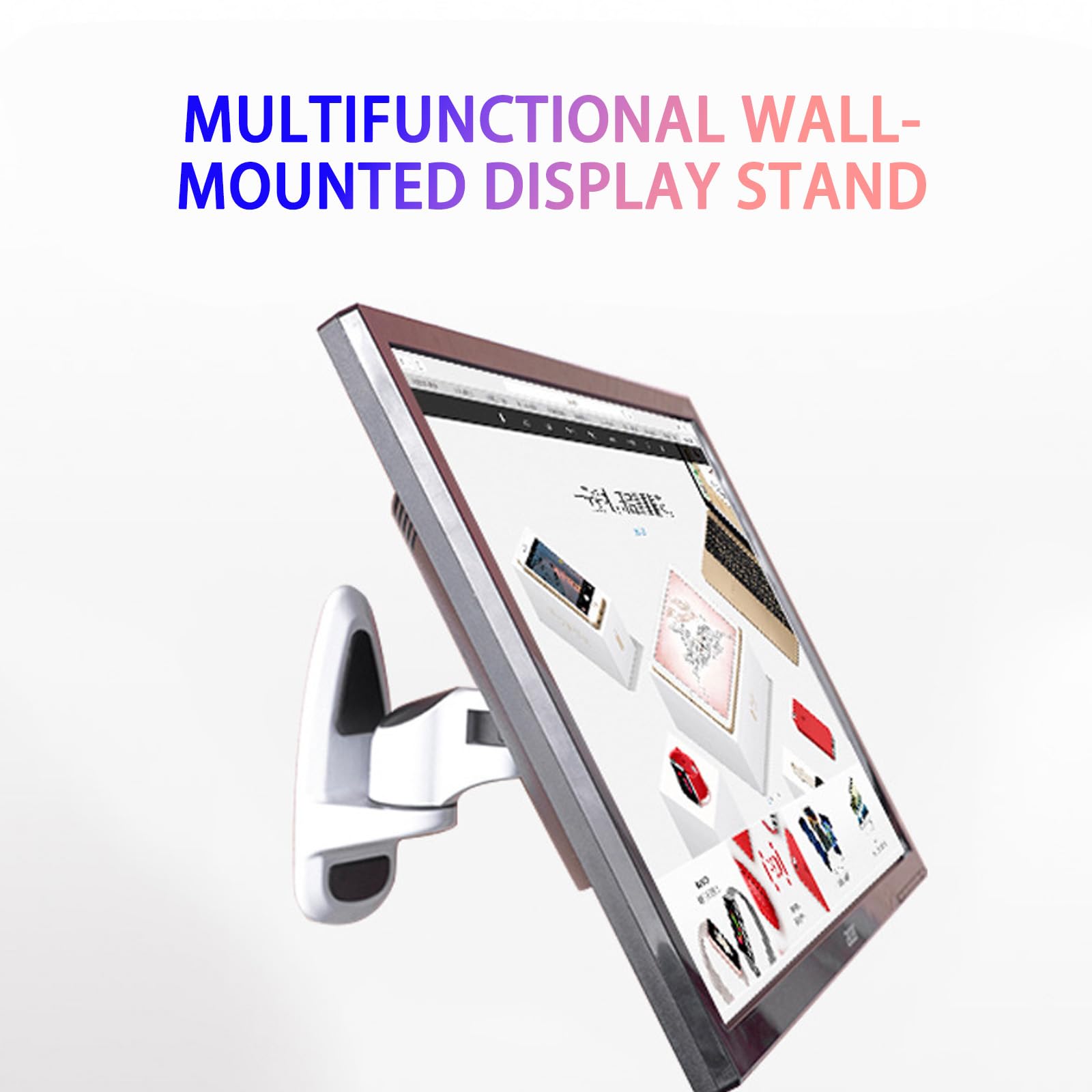 Soporte de pared de aluminio resistente para monitores de computadora de 17 27 pulgadas, 75 x 75 pulgadas, 100 x 100 mm, con potente brazo de observación de aluminio inclinable