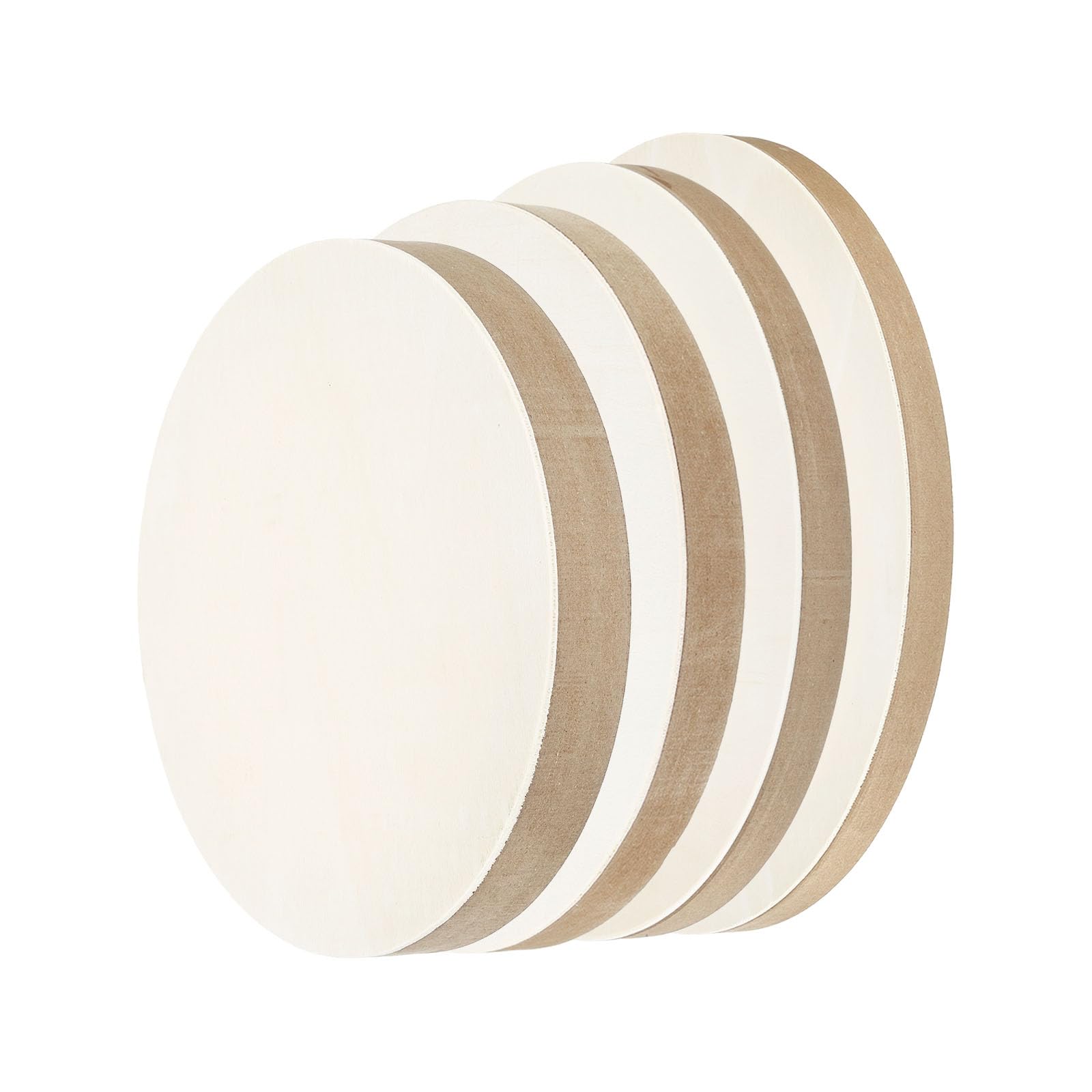 PATIKIL Pannelli in Legno da 6", 8", 10", 12", Non Finiti, Pannelli di Legno per Dipinti Quadrati Non Finiti per l'Uso in Progetti di Pittura Fai-Da-Te, Colore Legno