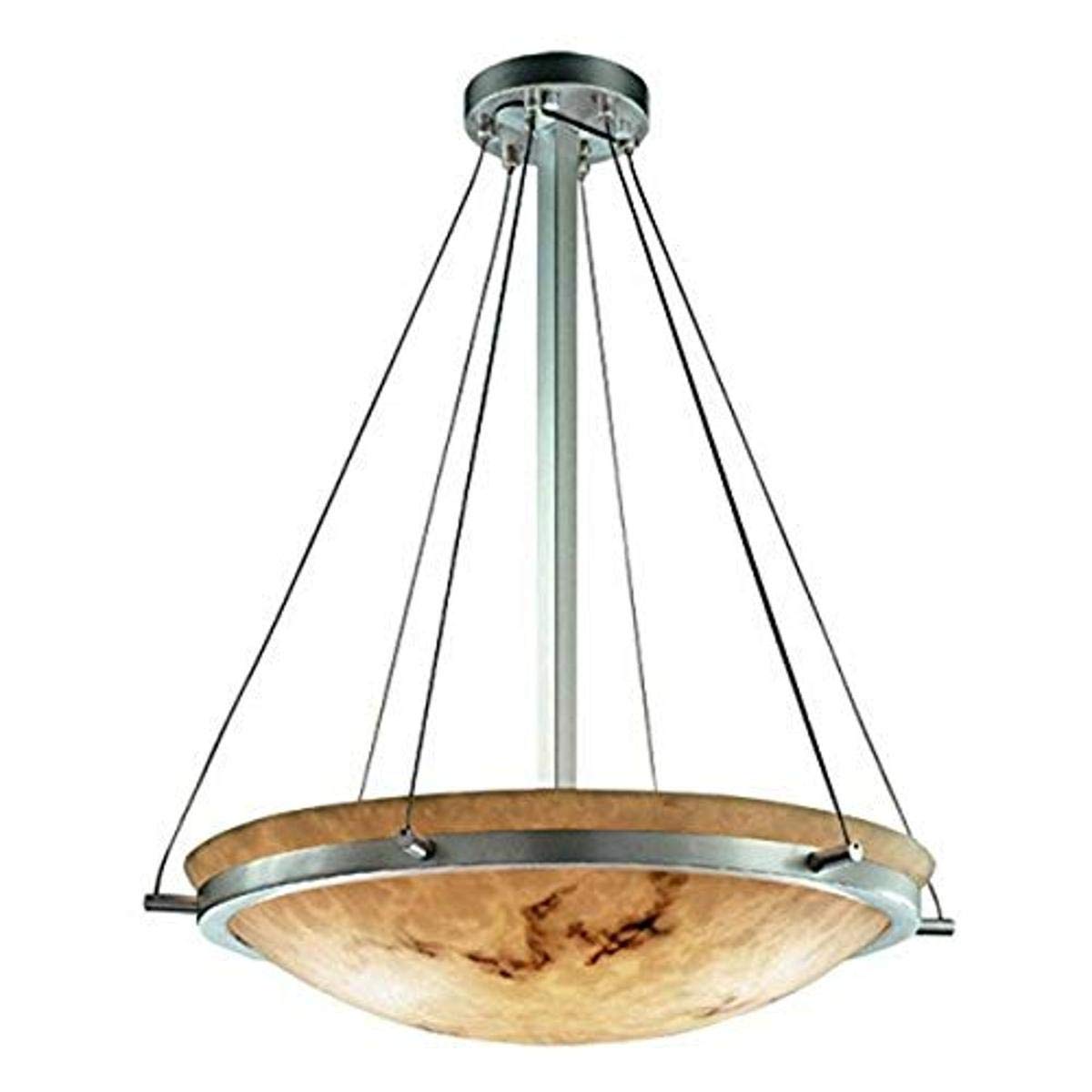 Amazon.com: Justice Design Group LumenAria 6-Light Pendant - Brushed Nickel  Finish with Faux Alabaster Resin Shade : Everything Else