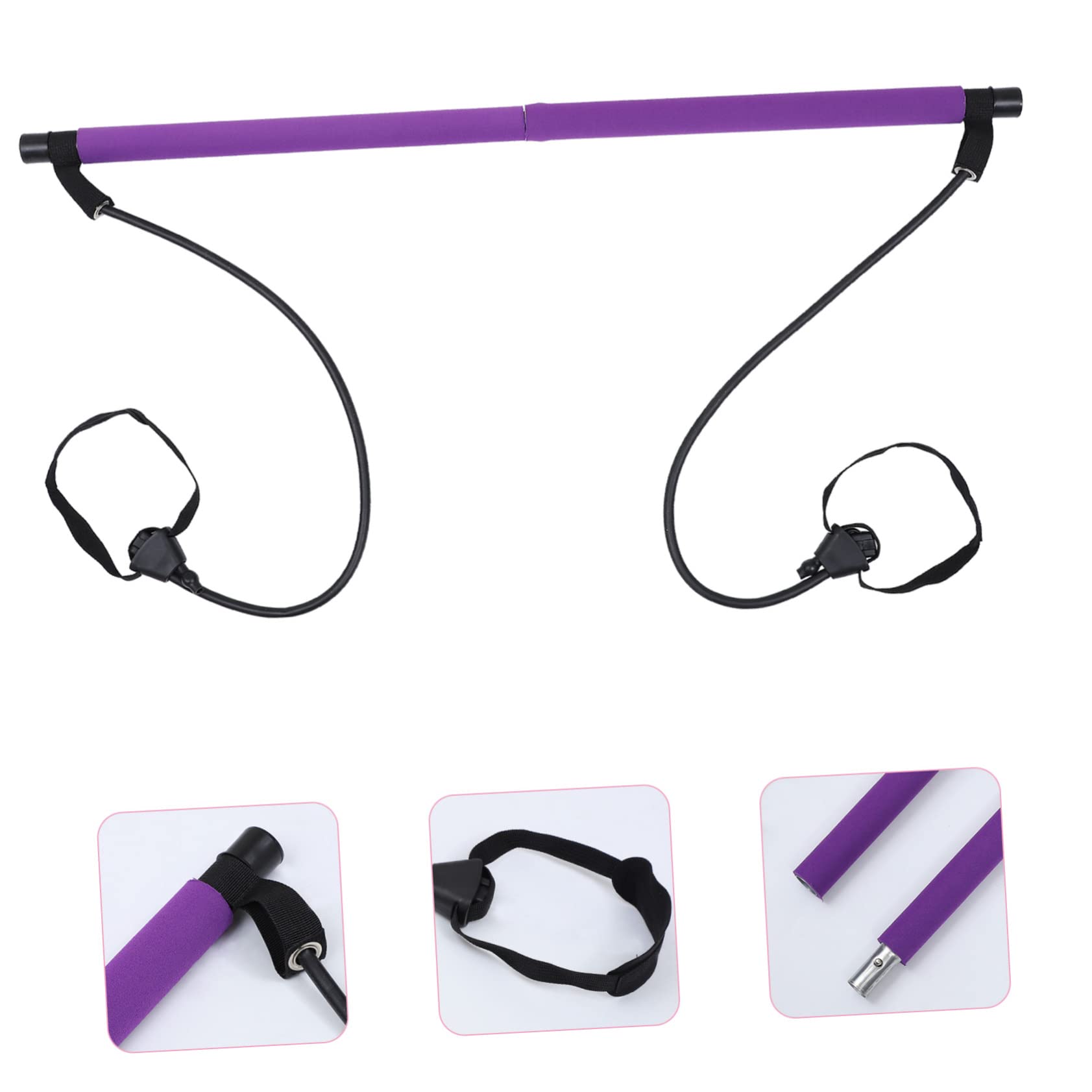 Abaodam Adjustable Bar with Foot Strap Versatile Fitness Equipment for Shaping and Strength Training for Home Workouts Lightweight and Durable Purple