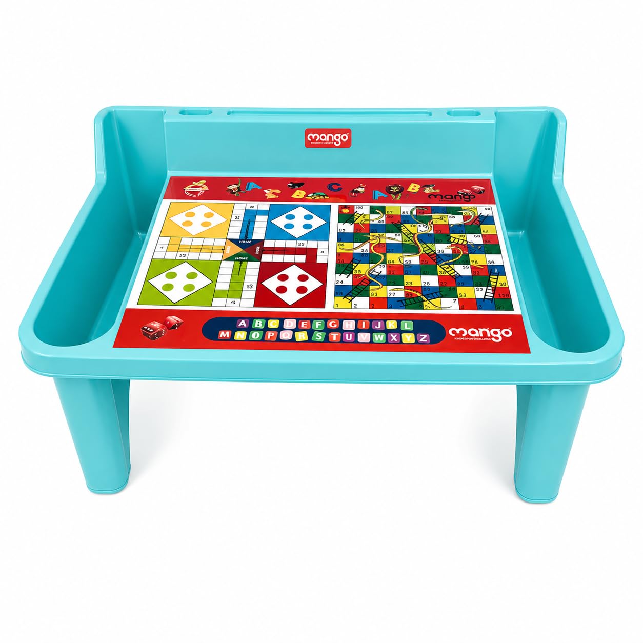 Mango Study Table | Play | Desk | Kinder Snakes|Plastic Chair with Cup Holder(Sky Blue)