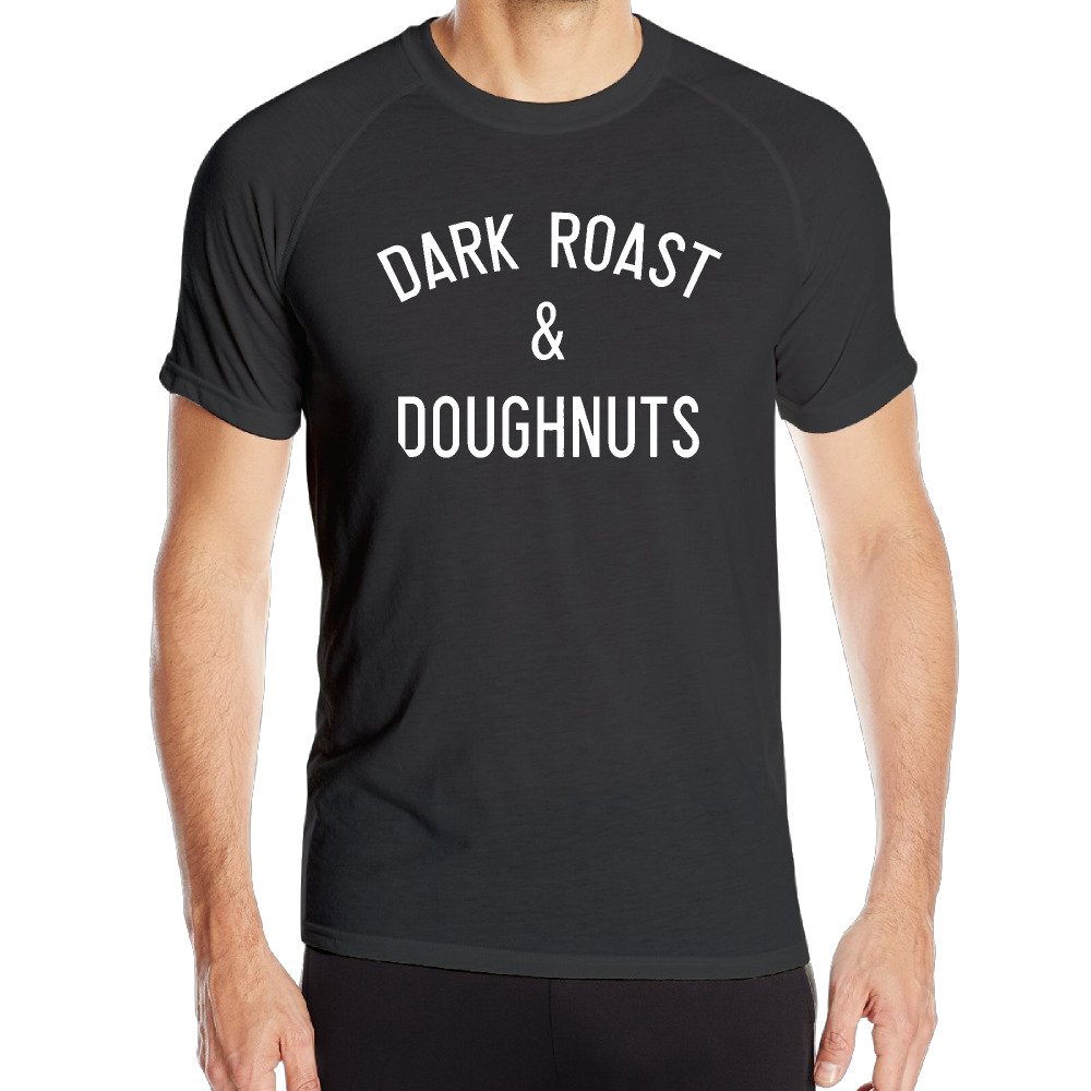 FRHGJKTG Dark Roast and Donuts Men's Quick Dry Sport T Shirts Outdoor