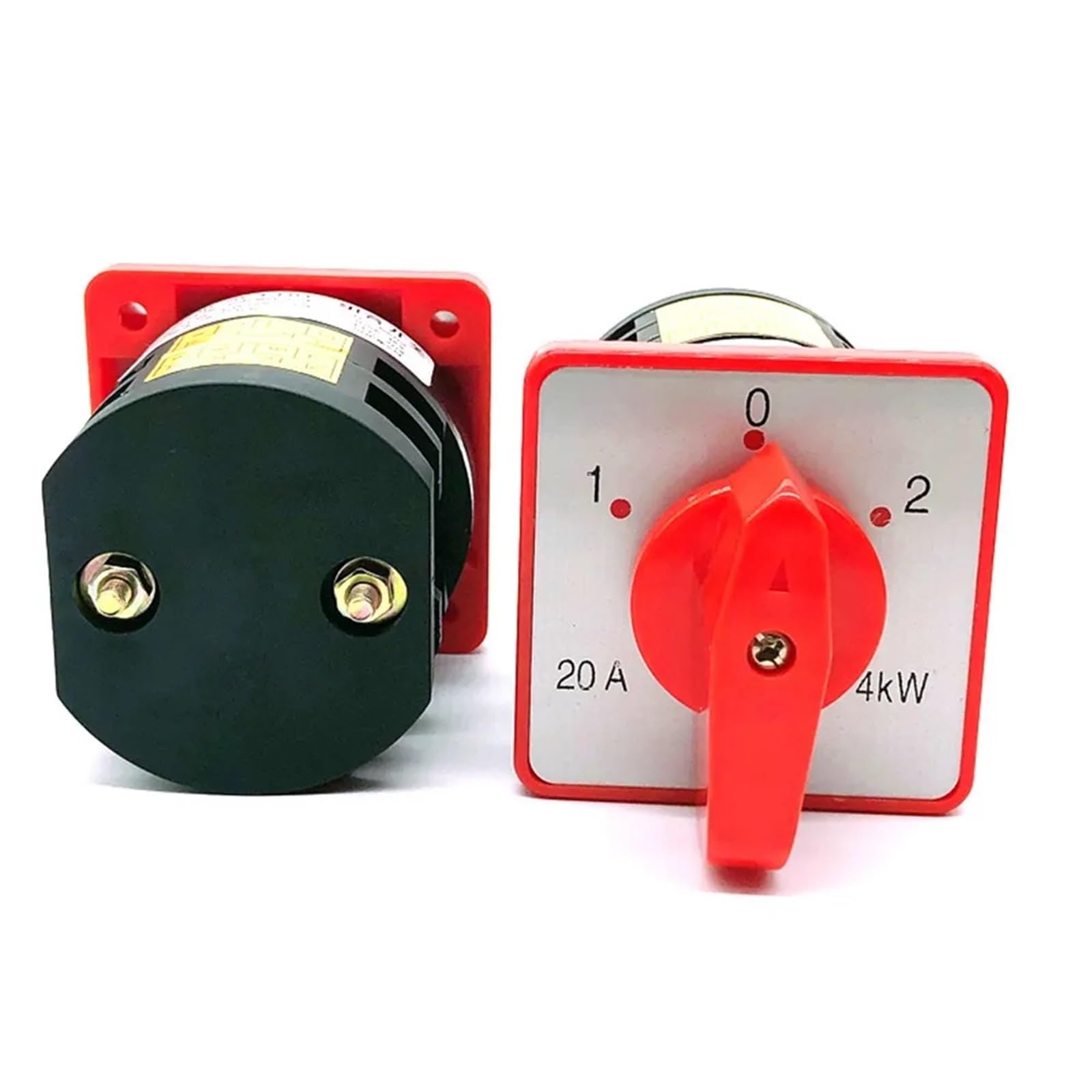 1 x 3-pozycyjny obrotowy przełącznik krzywkowy, 380 V AC, 20 A, 4 kW, 12 terminali