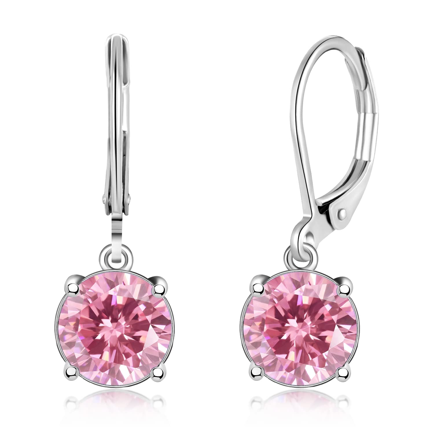 Leverback Dangle Earrings Created Crystal Drop Earrings Gold Plated Jewelry Gift for Women Girls 8mm