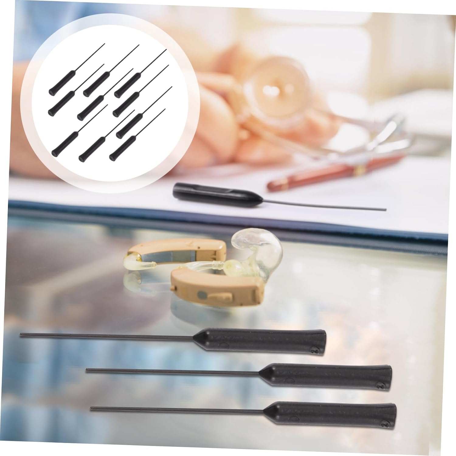 10pcs Hearing Aid Cleaner Kit Hearing Amplifier Cleaning Rods Vent Cleaner Essential for Maintenance and Care