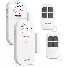 TECKNET Door Sensor Alarm with Remote Control, Door Alarms When Opened, 4 Modes & 5-Level Volume, Window Alarms for Home Security with Sirens, Burglar Alarm for Home, Shop, Office, Garage 2 PCS