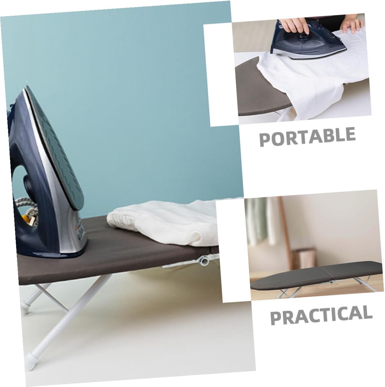 TOYANDONA Small Portable Tabletop Ironing Board with Foldable Frame and Padded Cover Compact Ironing Supply for Home and Dorm Use for Easy Storage